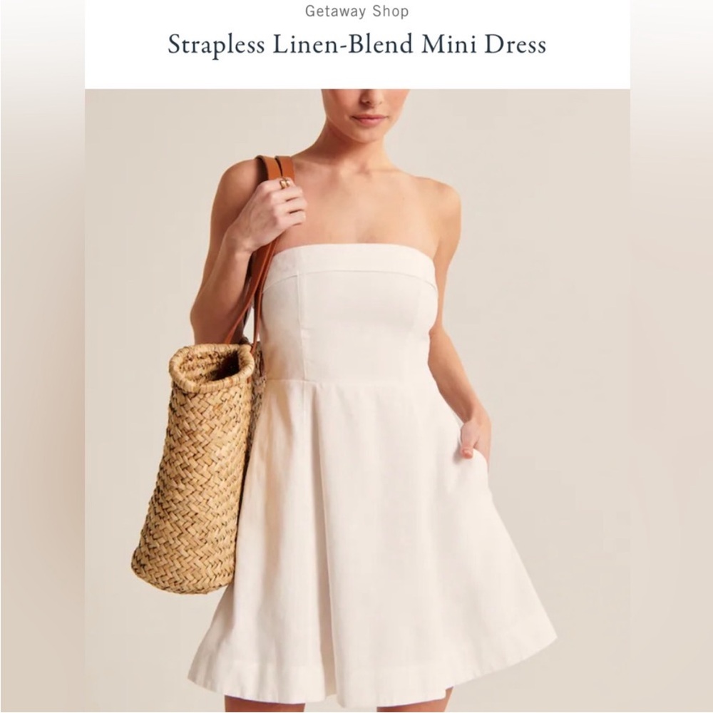Abercrombie & Fitch Linen White Mini Dress